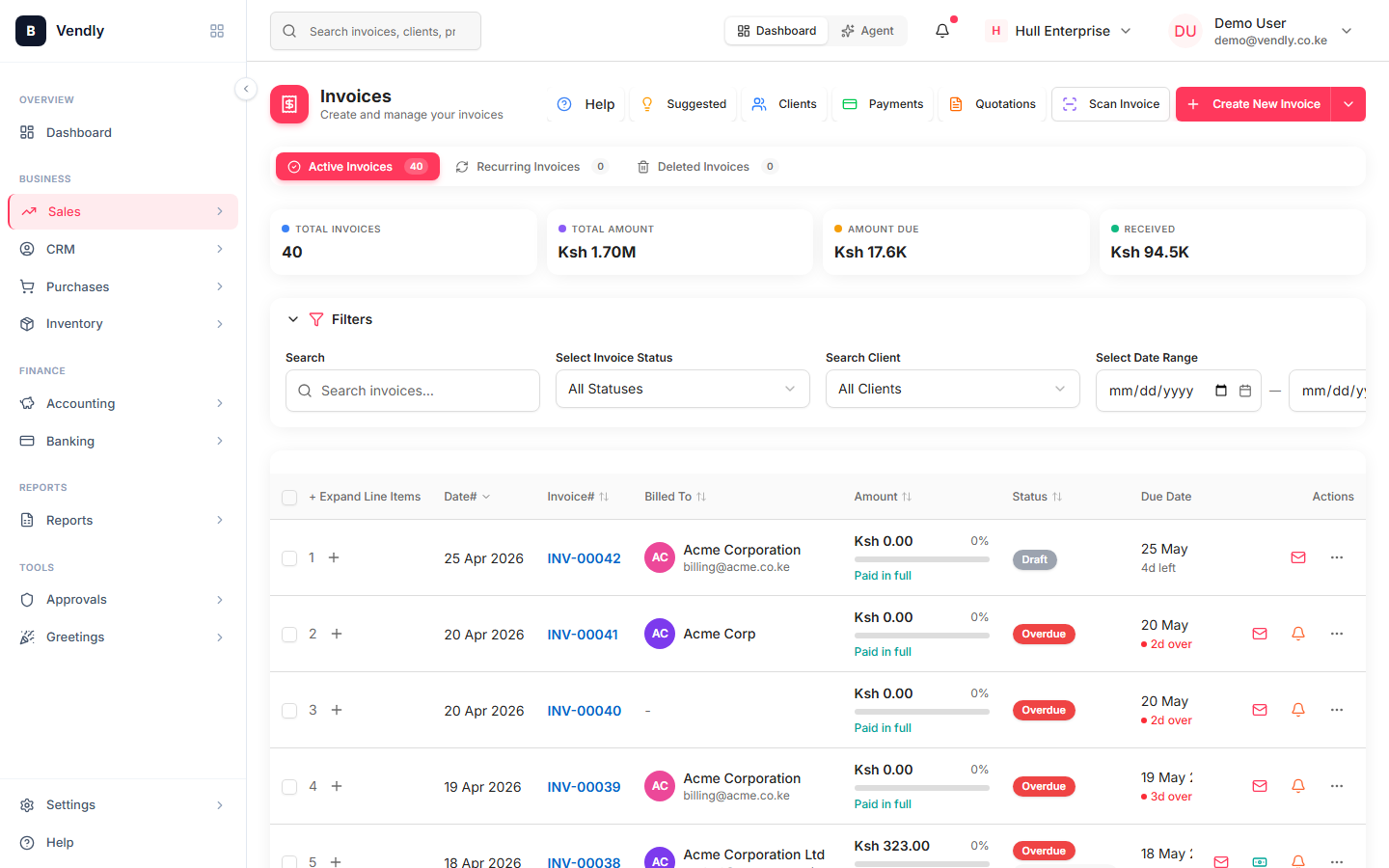 Open Invoices